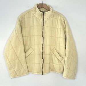 Free People Dolman Quilted Knit Jacket sz XS Vanilla Creme Cream Tan Coat Beige